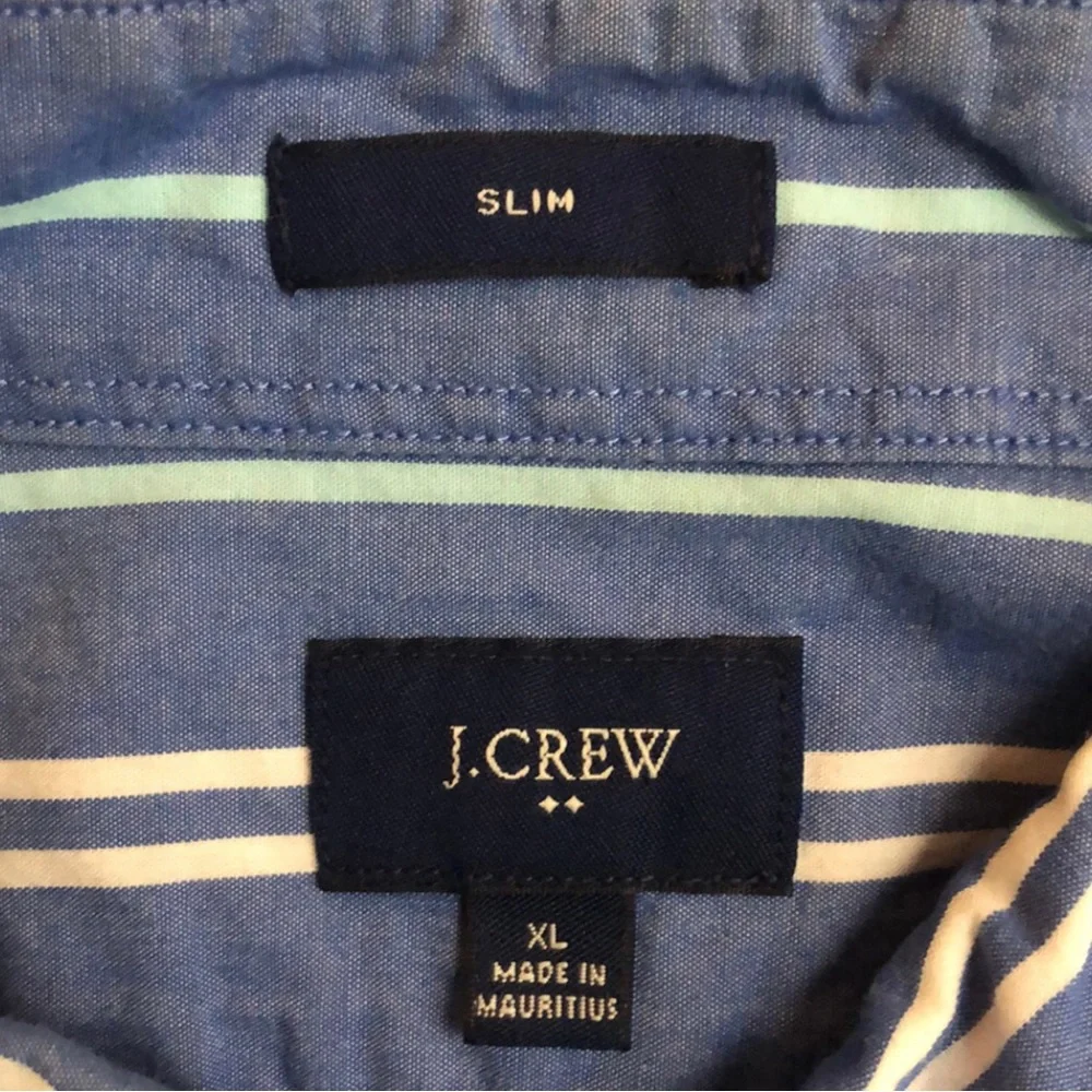 J Crew Blue Striped Button Down